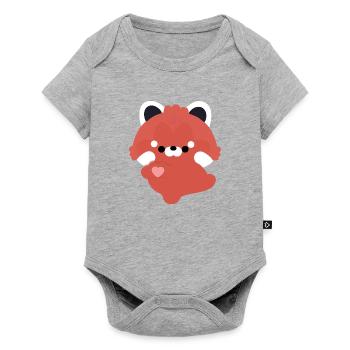 Ich liebe Red Panda - Baby Premium Kurzarmbody - Grau meliert - Vorne