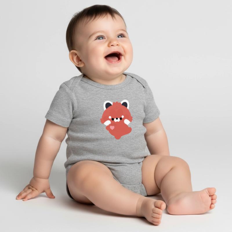 Love Red Panda Baby Premium short-sleeve bodysuit