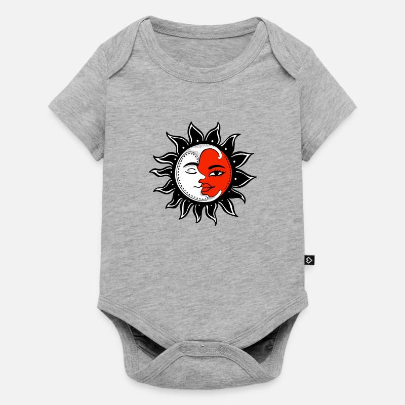 Soleil de lune - Body à manches courtes Premium Bébé - gris chiné