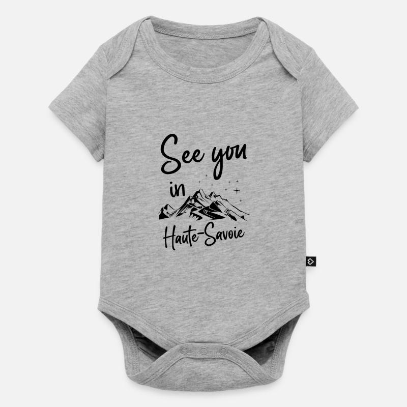 Alta Savoia Francia escursioni e sci - Body Premium a maniche corte per neonati  - grigio melange