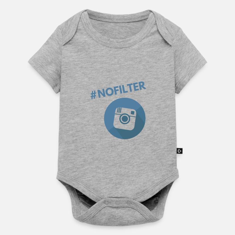 No filter Bleu - Body à manches courtes Premium Bébé - gris chiné
