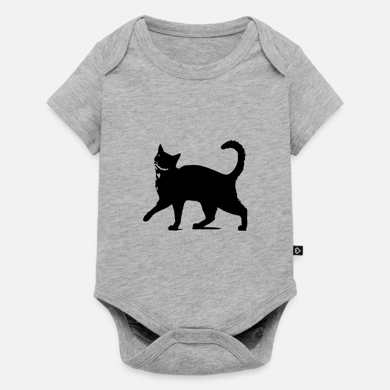 Silhouette de chat noir // silhouette de chat noir! - Body à manches courtes Premium Bébé - gris chiné
