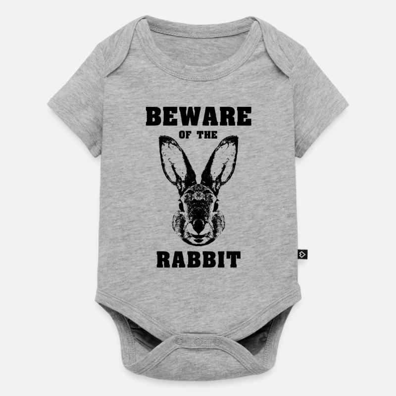 Caution rabbit rabbit - Baby Premium short-sleeve bodysuit - heather grey