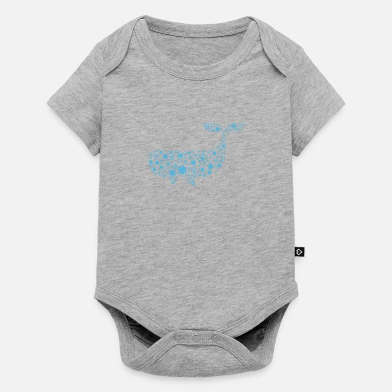 baleine - Body à manches courtes Premium Bébé - gris chiné