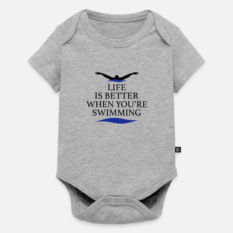 natation - Body à manches courtes Premium Bébé - gris chiné