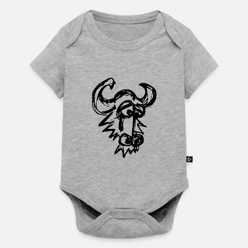 GNU 002 - Body à manches courtes Premium Bébé - gris chiné