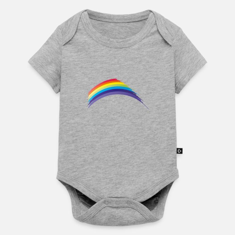 rainbow arc-en-ciel abstrait dans les couleurs chakra - Body à manches courtes Premium Bébé - gris chiné