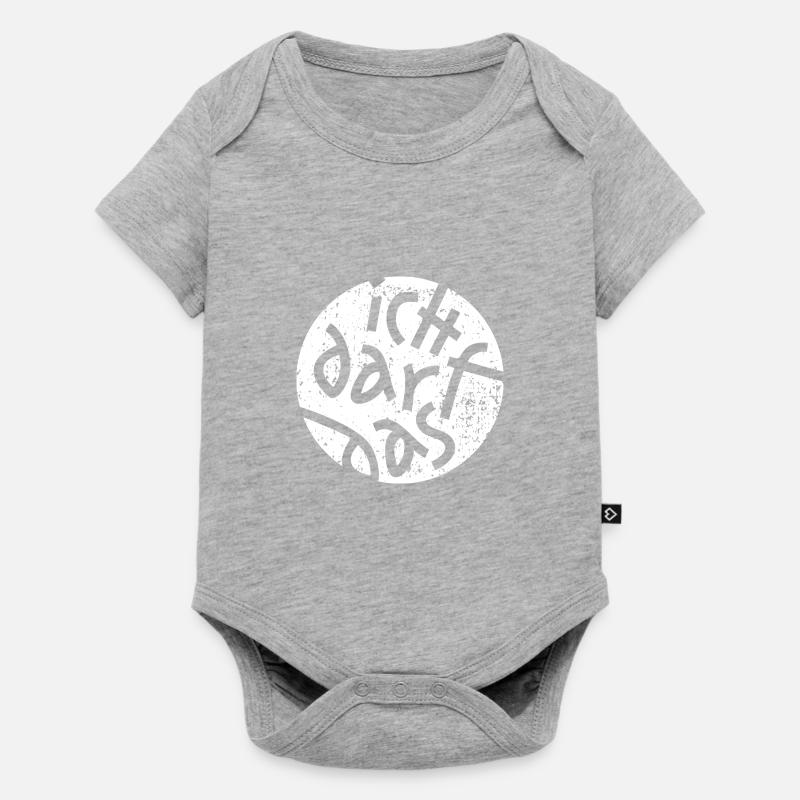 Statement Ich Darf Das Grunge Button 2 - Baby Premium Kurzarmbody - Grau meliert