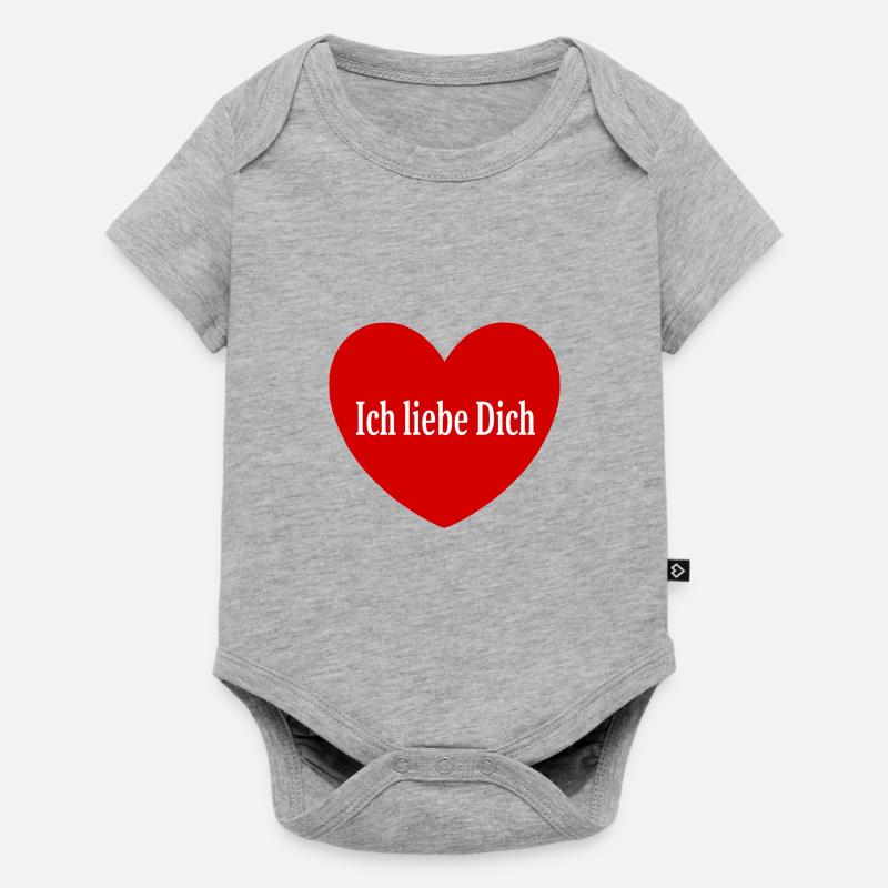 Valentinstag Geschenk Valentinstag - Baby Premium Kurzarmbody - Grau meliert