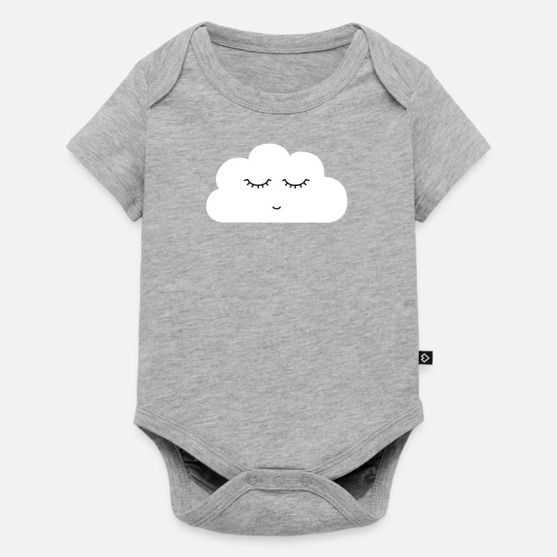 Cloud with sleeping face - Baby Premium short-sleeve bodysuit - heather grey
