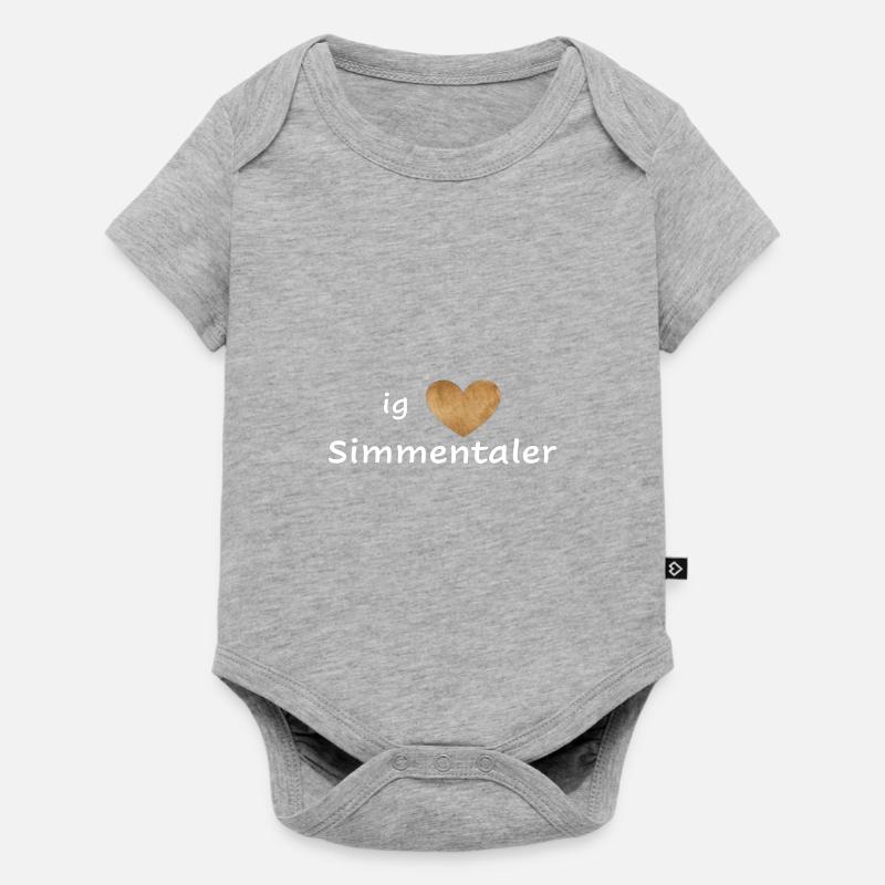 J'aime Simmentaler - Body à manches courtes Premium Bébé - gris chiné