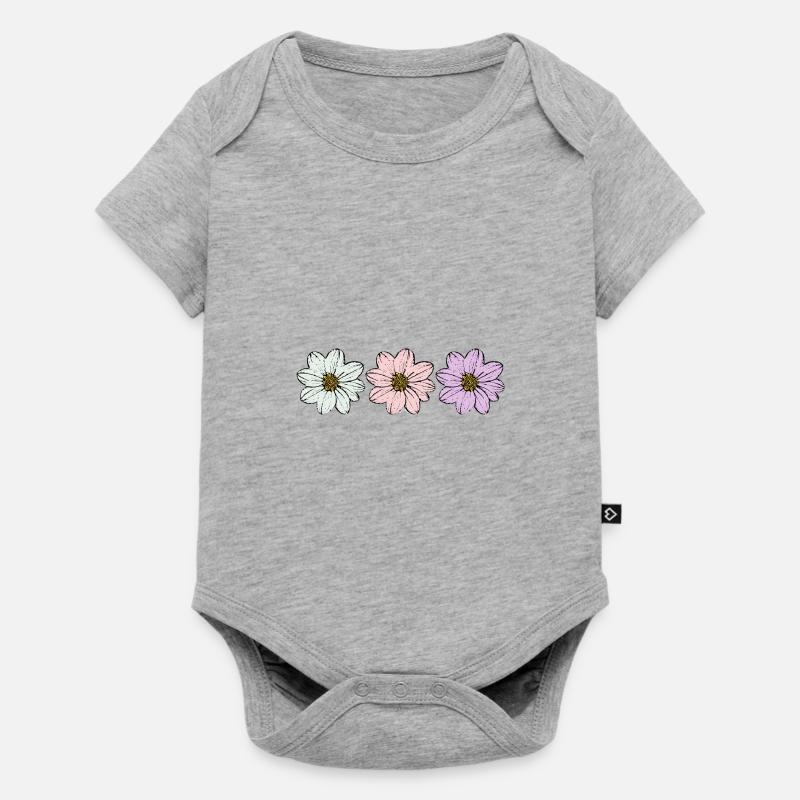 Fleur fleur pastel fleurs fleurs pastel lilas - Body à manches courtes Premium Bébé - gris chiné