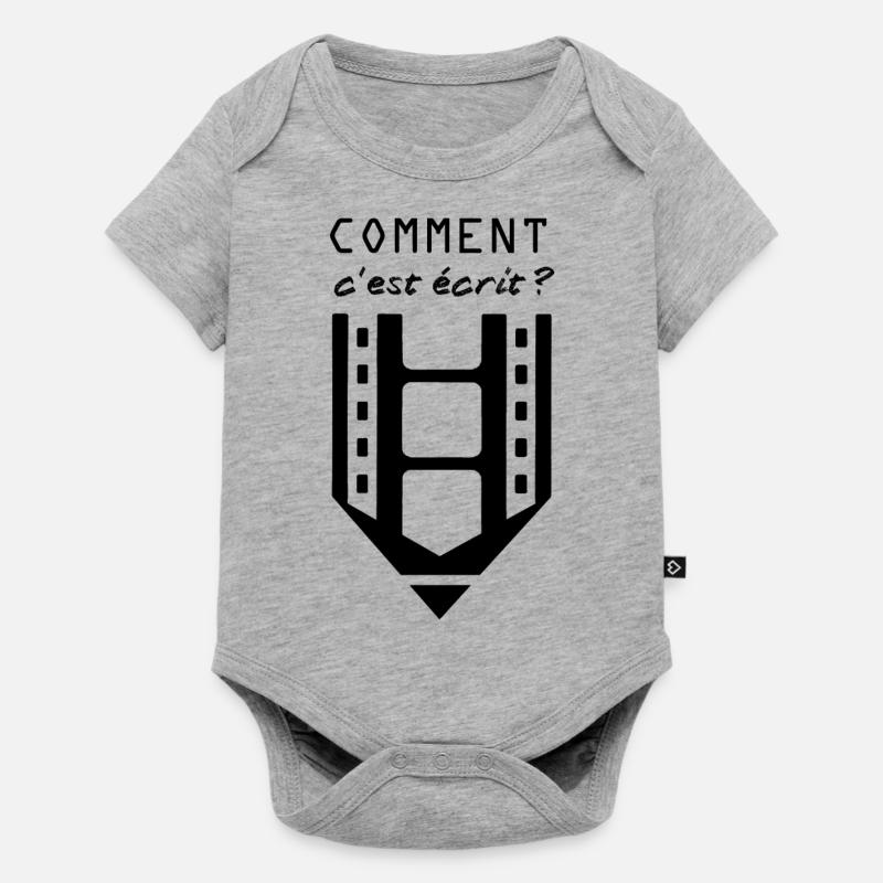 Comment c'est écrit NB Transparent - Body à manches courtes Premium Bébé - gris chiné