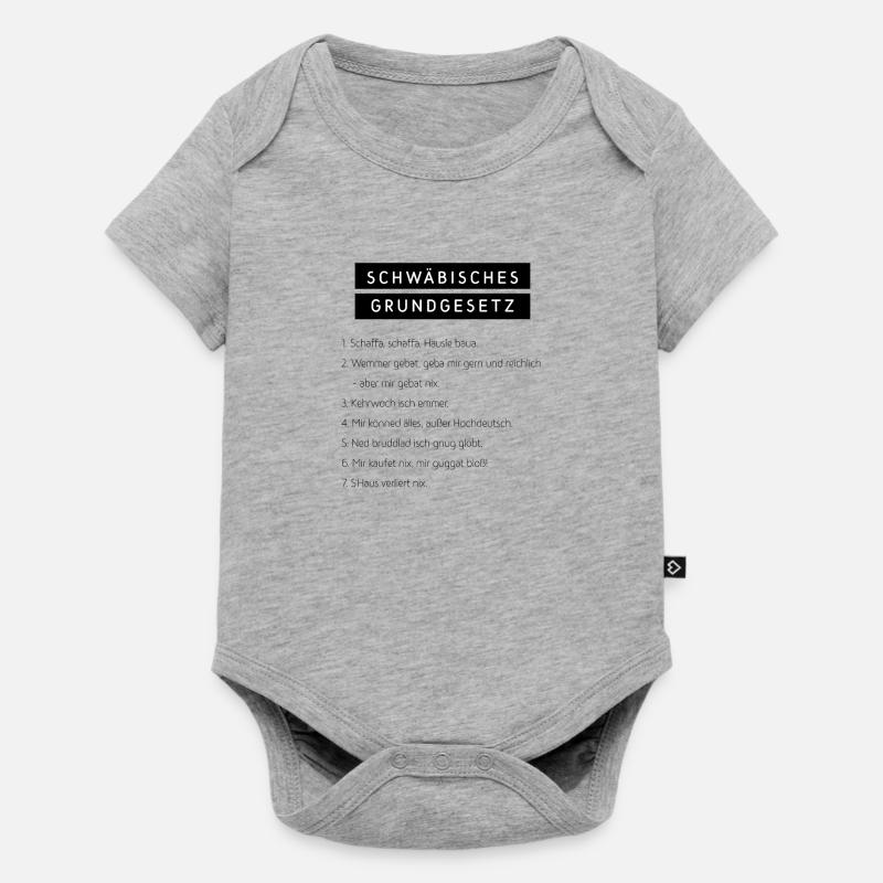 Schwäbisches Grundgesetz - Baby Premium Kurzarmbody - Grau meliert