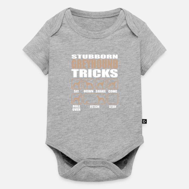 Stubborn Greyhound Tricks design - Baby Premium short-sleeve bodysuit - heather grey