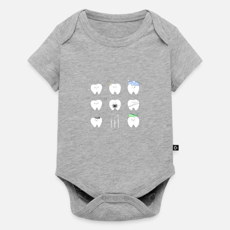 Dentiste - T-shirt de dentiste - Dentiste - Dents - Body à manches courtes Premium Bébé - gris chiné