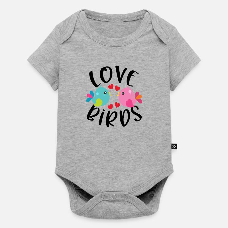 Love Geschenk Valentinstag - Baby Premium Kurzarmbody - Grau meliert