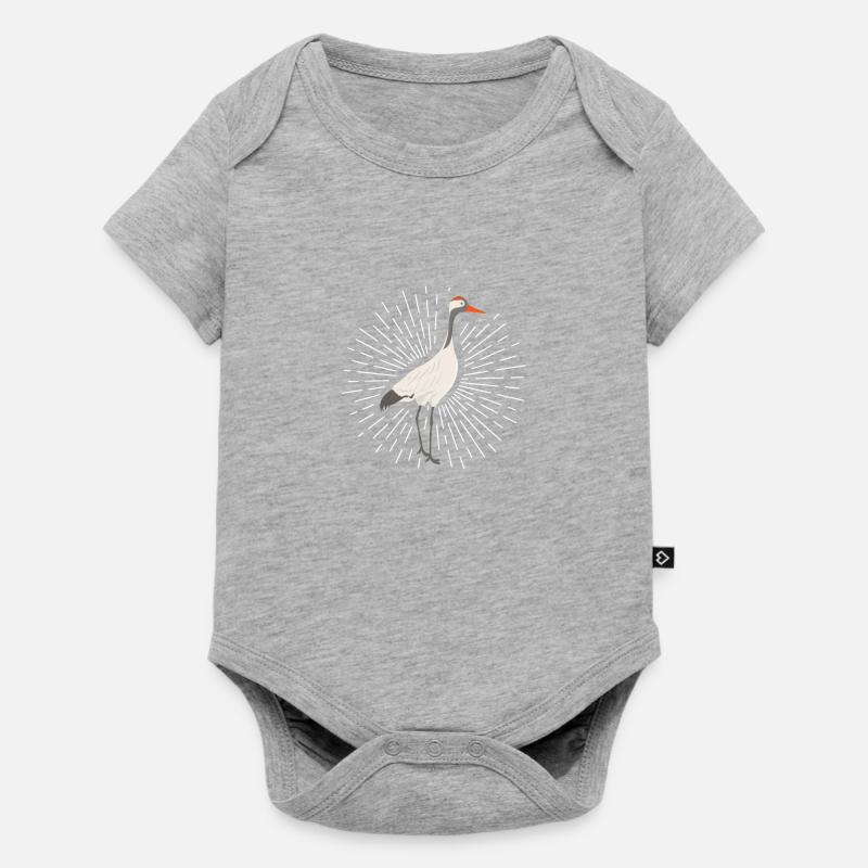 Grue Grue oiseau migrateur cadeau oiseau Grus grus - Body à manches courtes Premium Bébé - gris chiné
