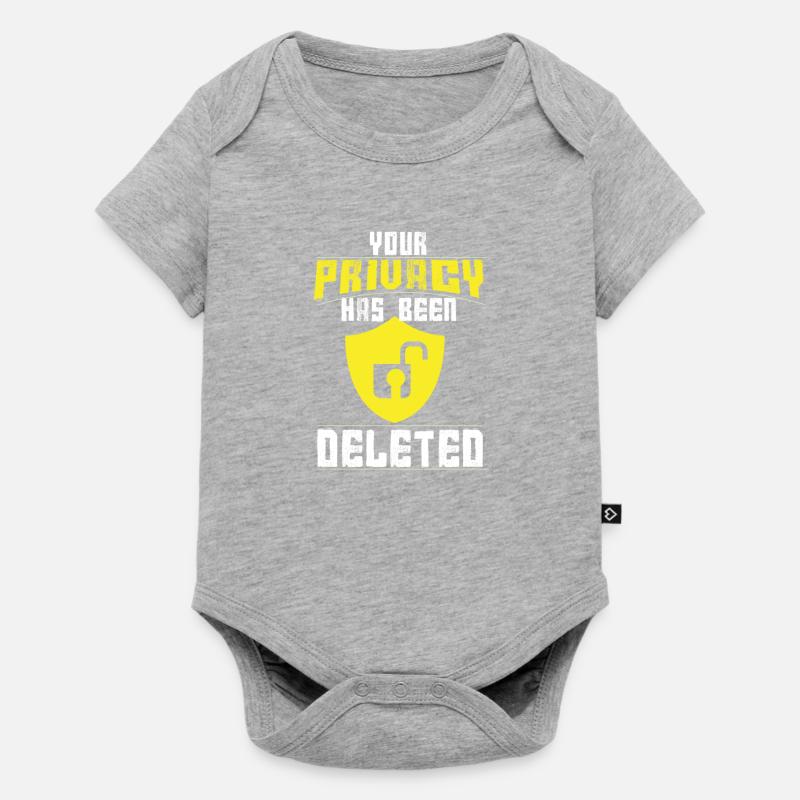 Drôle anti-vie privée Hacker ou Computer Geek cadeau - Body à manches courtes Premium Bébé - gris chiné