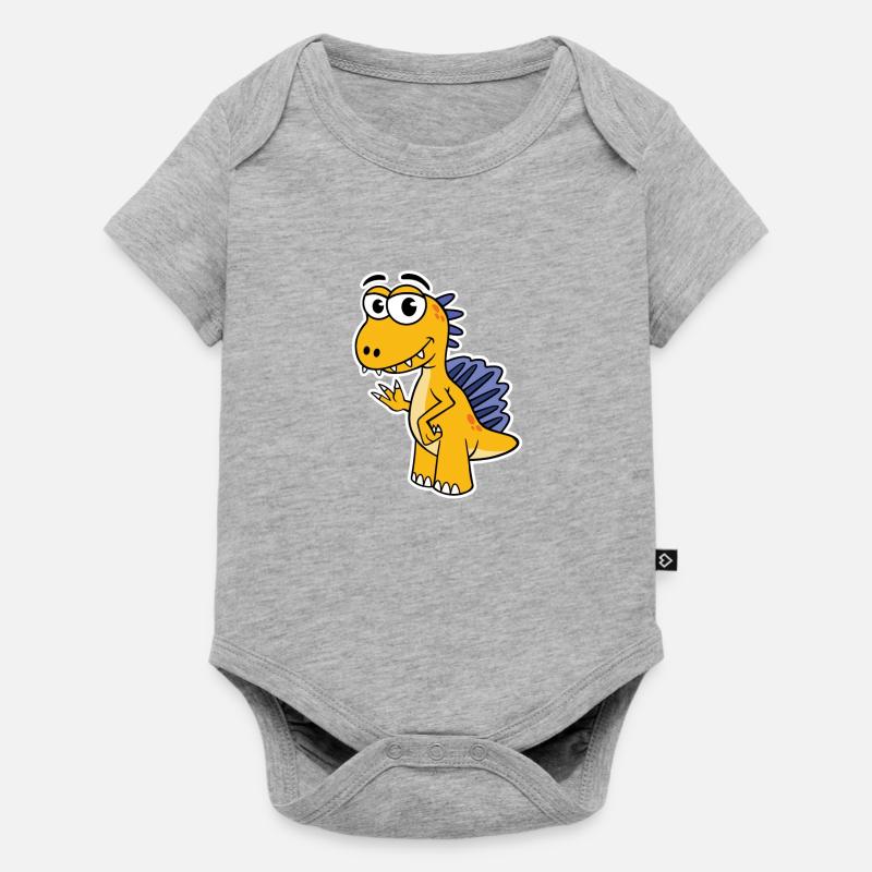 Dinosaure Spinosaurus Petit Dino Comique - Body à manches courtes Premium Bébé - gris chiné