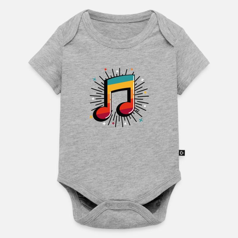 Retro Musiknote Musiker Band Oper Geschenk - Baby Premium Kurzarmbody - Grau meliert