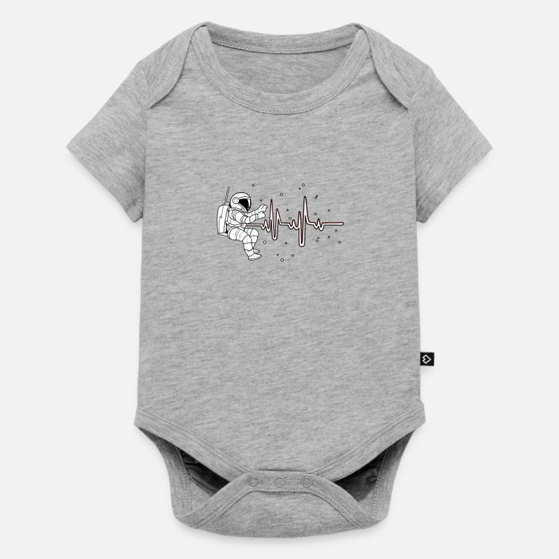 Astronaut Heartbeat ECG Espace Espace Tout - Body à manches courtes Premium Bébé - gris chiné