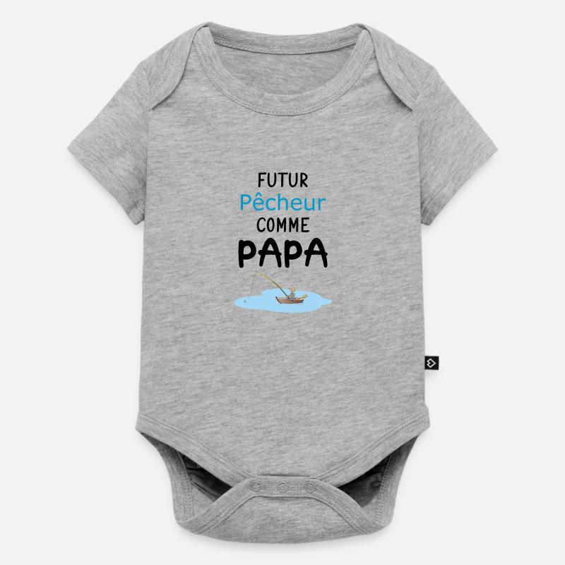 Futur Pêcheur comme Papa - Body à manches courtes Premium Bébé - gris chiné