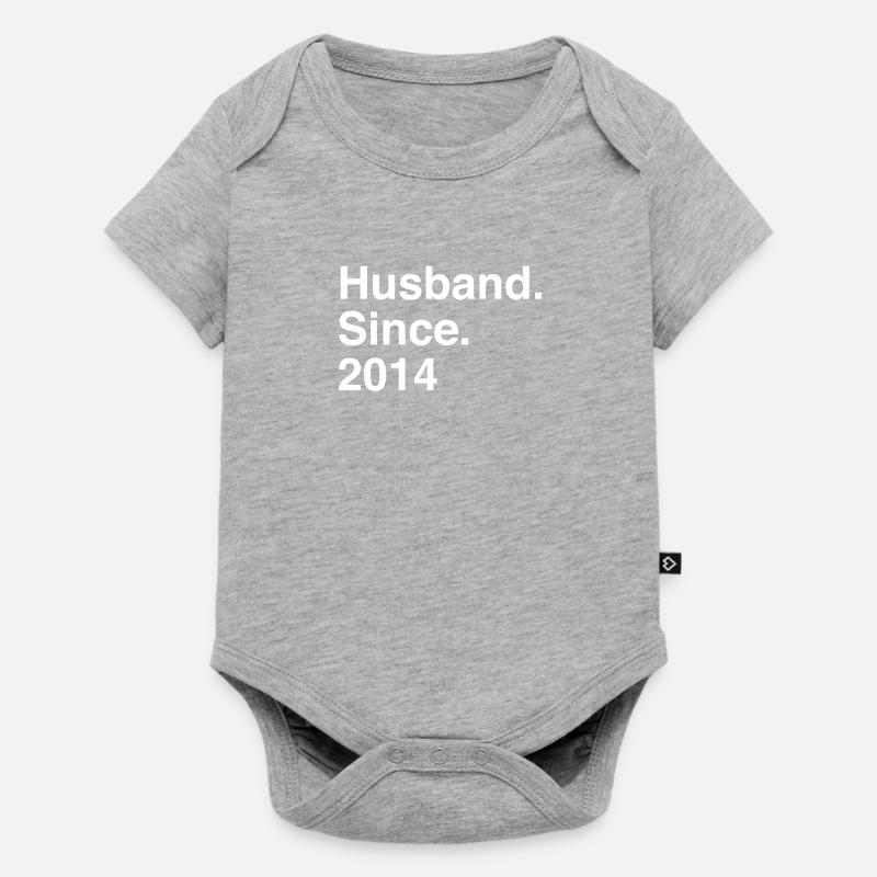 Jubiläumsehemann seit 2014 Hochzeit - Baby Premium Kurzarmbody - Grau meliert