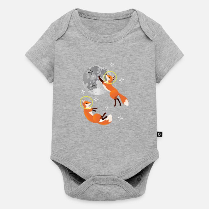 Renard renard dans l’espace - Body à manches courtes Premium Bébé - gris chiné