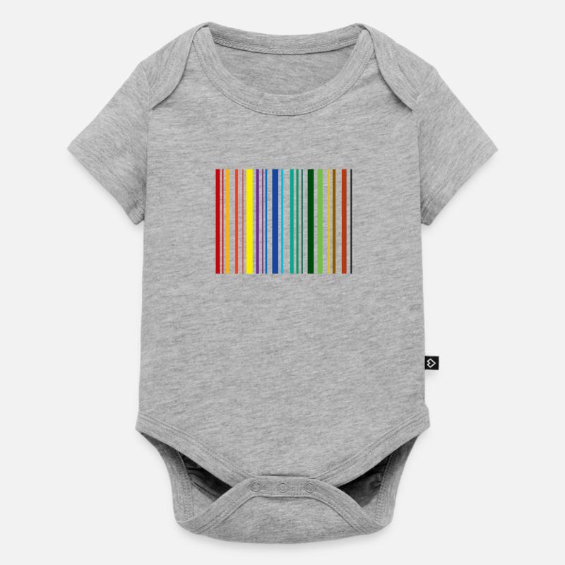 Code barre - Body à manches courtes Premium Bébé - gris chiné