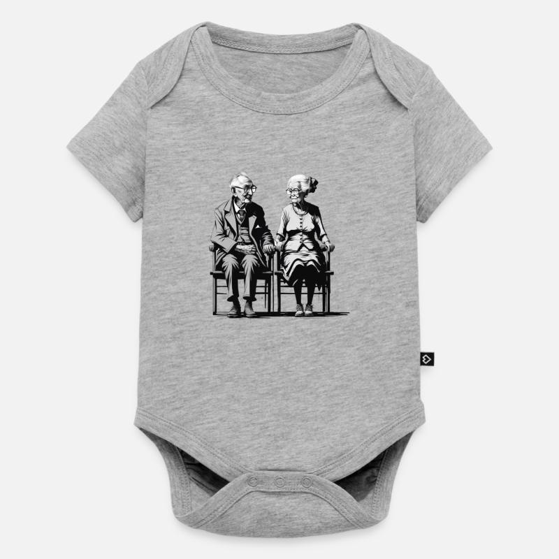 Chez Mamie - Body à manches courtes Premium Bébé - gris chiné