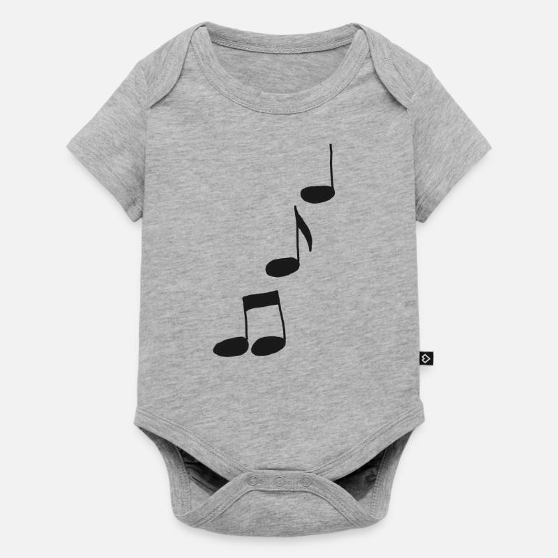 notes de musique - Body à manches courtes Premium Bébé - gris chiné