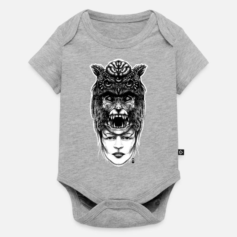 WolfGirl Second - Body à manches courtes Premium Bébé - gris chiné