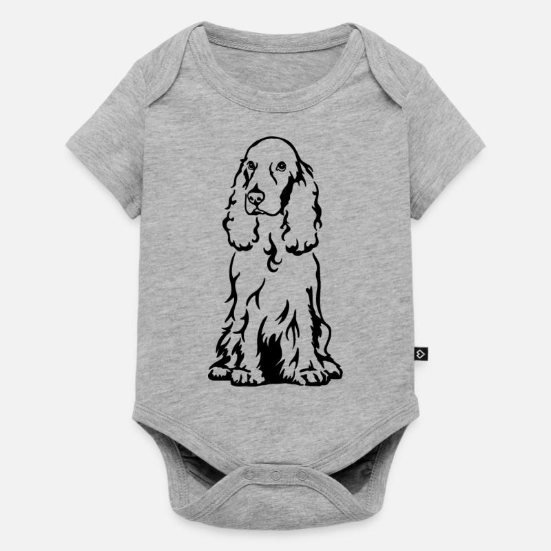 Cocker Spaniel - Body à manches courtes Premium Bébé - gris chiné