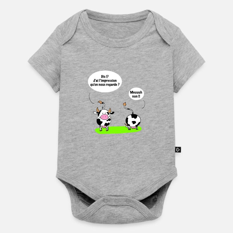 La vache - Body à manches courtes Premium Bébé - gris chiné