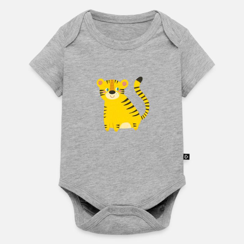 Petit Tigre - Body à manches courtes Premium Bébé - gris chiné