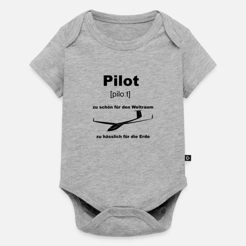 pilot - Baby Premium Kurzarmbody - Grau meliert