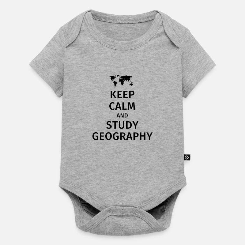 keep calm and study geography - Body à manches courtes Premium Bébé - gris chiné