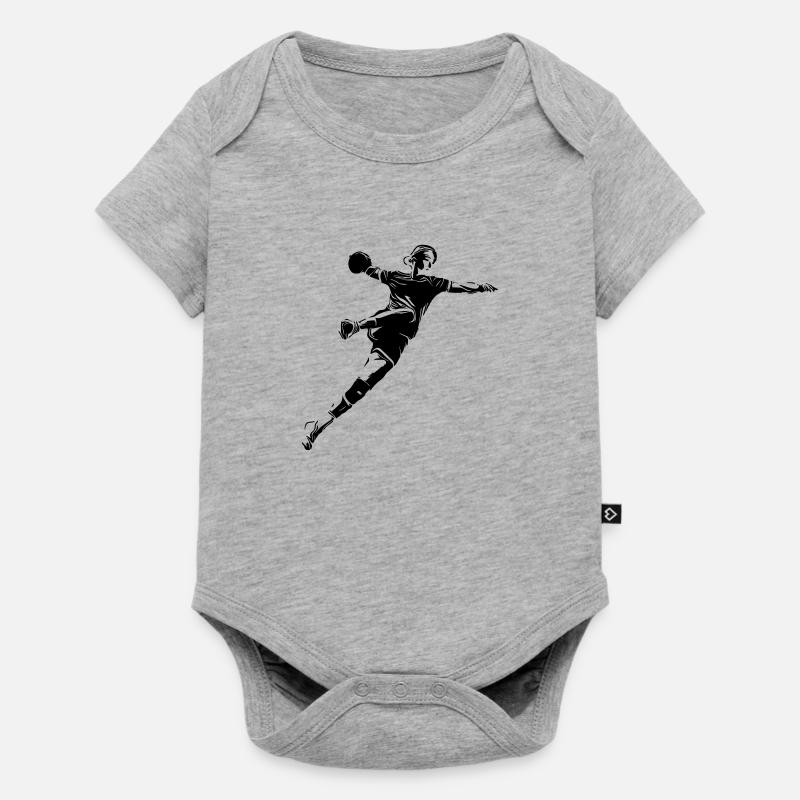 Joueuse de handball - Body à manches courtes Premium Bébé - gris chiné