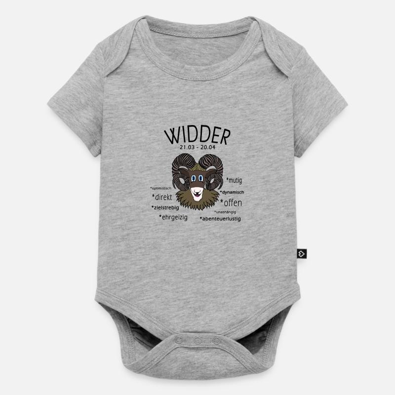 Sternzeichen Widder - Baby Premium Kurzarmbody - Grau meliert