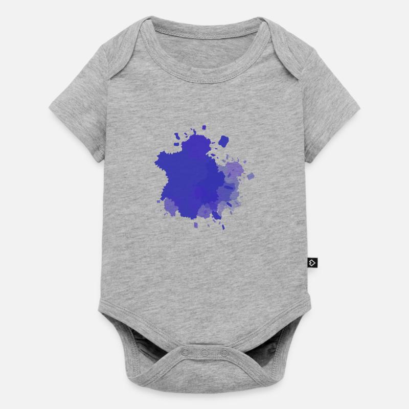 Éclaboussures de couleur pourpre - Body à manches courtes Premium Bébé - gris chiné