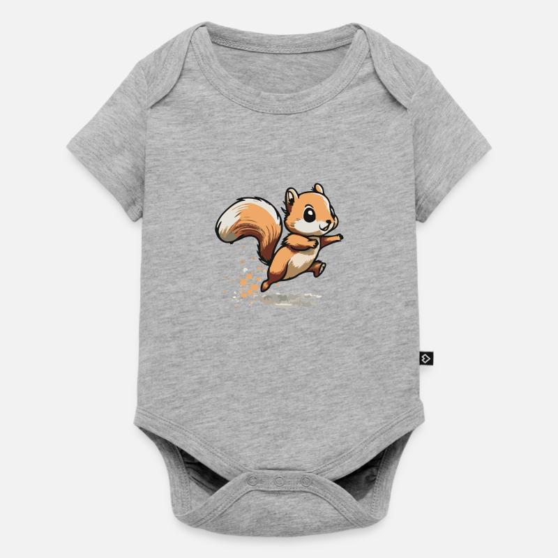 Eichhoernchen Écureuil Comique Mignon Kawaii 12 - Body à manches courtes Premium Bébé - gris chiné