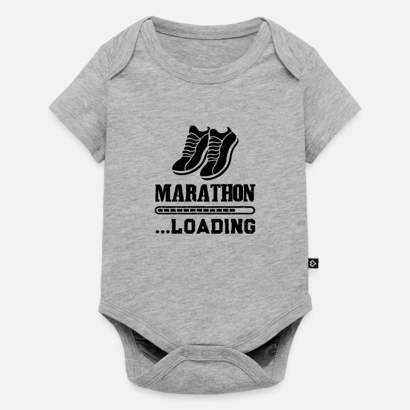 marathon loading - Baby Premium Kurzarmbody - Grau meliert