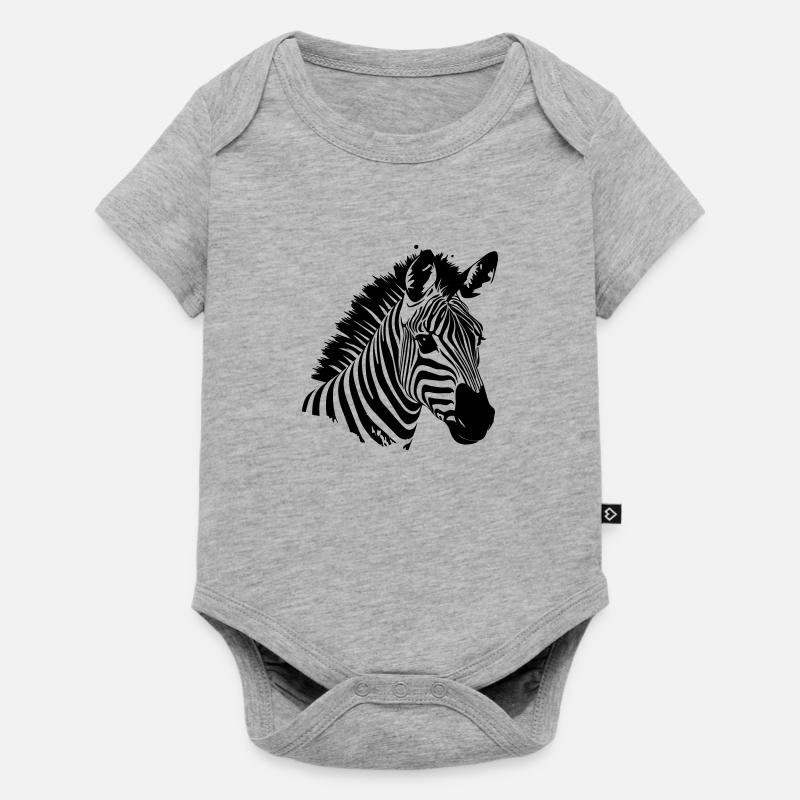 Zebra - Baby Premium Kurzarmbody - Grau meliert