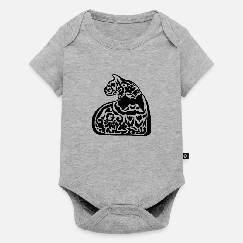 Forme de chat élégante - Body à manches courtes Premium Bébé - gris chiné