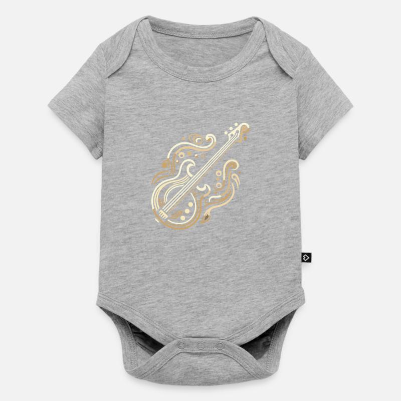 Guitare Basse Art Déco Dorée - Body à manches courtes Premium Bébé - gris chiné