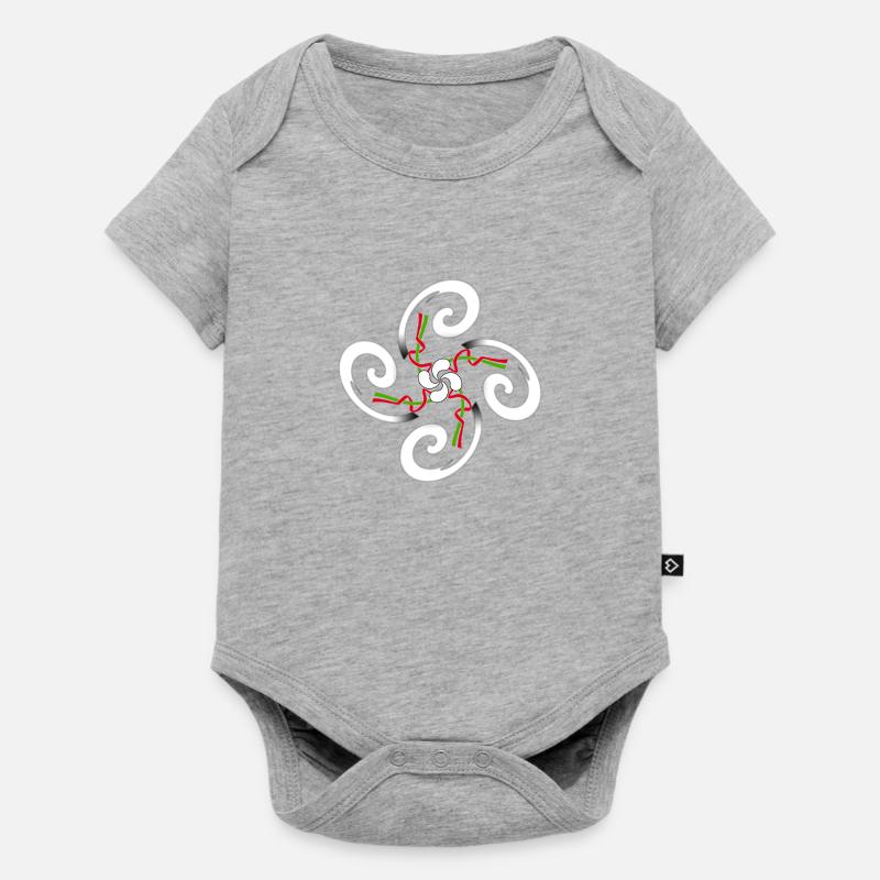Croix Basque design - Body à manches courtes Premium Bébé - gris chiné