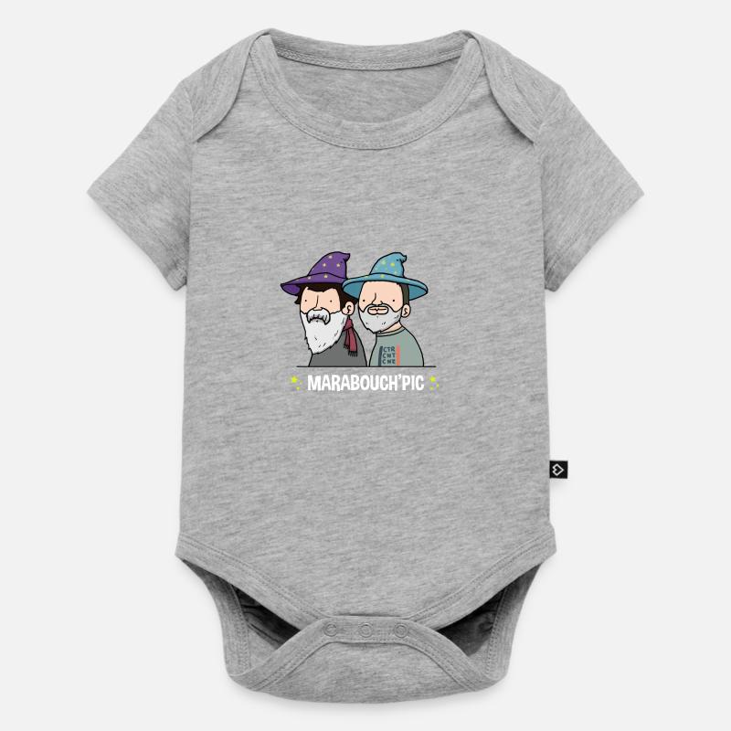 Marabouch'pic - Body à manches courtes Premium Bébé - gris chiné