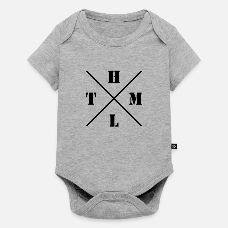 HTML Logo - Body à manches courtes Premium Bébé - gris chiné