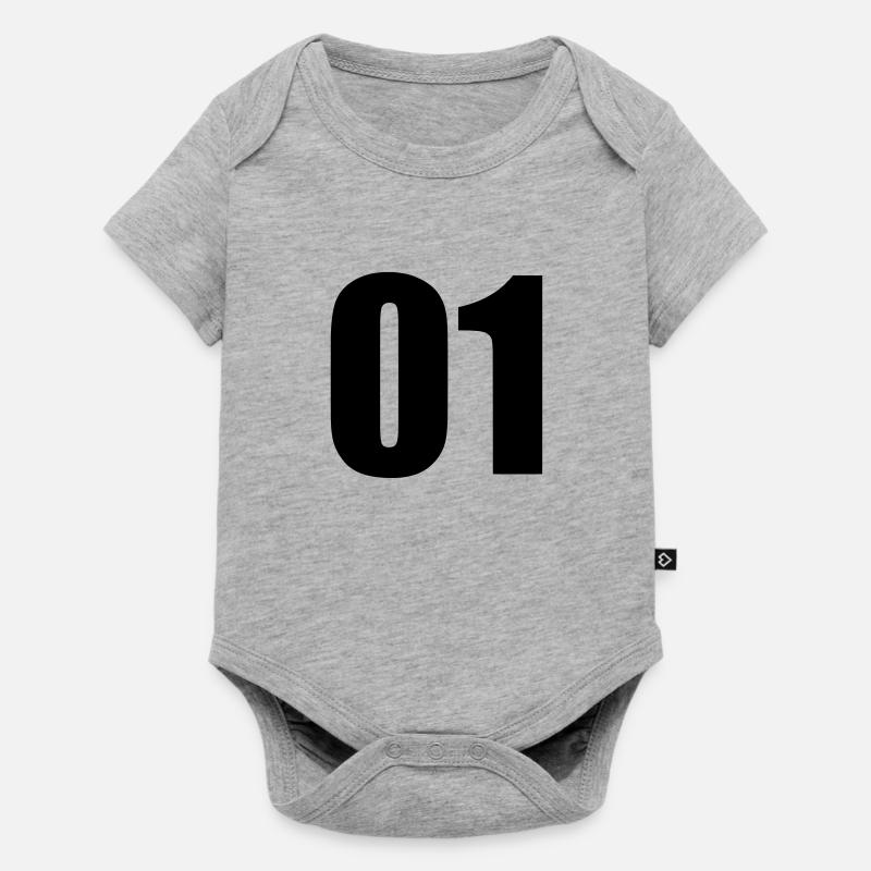 01 - Body à manches courtes Premium Bébé - gris chiné